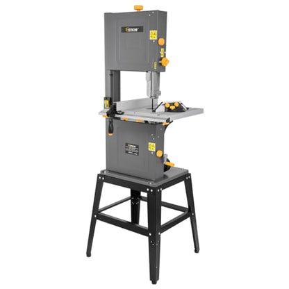 Hoteche 12-Inch Band Saw 7-Amp Two-Speed Benchtop with Stand for Woodworking and Metal Cutting, 1HP