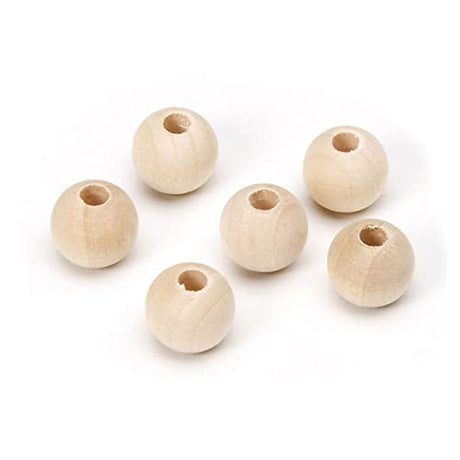 Operitacx 1200pcs Unfinished Wood Beads Natural Round Wood Beads Round Loose Beads Jewelry Making Charms Round Beads Wood Craft Beads Necklace Beads Operitacx