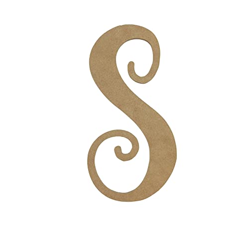6" Wooden Letter S Unfinished, Starfish Font, Craft Cutout 1-8" Thick Wooden Craft Cutouts