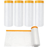 LISHINE 4 Pcs Tape and Drape 5 Ft x 65 Ft Pre-Taped Masking Film Plastic Painting Drop Film Painters Plastic Sheeting Roll Masking Paper with Tape LISHINE