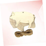 Gadpiparty 20 Pcs Animal Label Tags Blank Pigs Chips Pig Shape Wood Tags Wood Label Tags Gift Label Unfinished Wood Pigs Wood Blanks DIY Pigs Wood Gadpiparty