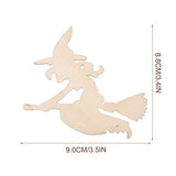 Ciieeo 50Pcs Halloween Wood Chips Ghost Wood Chips Unfinished Wooden Cutouts Unfinished Wood Slices Wooden Gift Tags Wood Jack o Lantern Cutouts Ciieeo