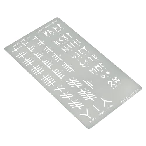 Aleks Melnyk No.421 Metal Stencil, Elder Futhark and Ogham Runes, Ancient Alphabet, Sigil Magic Alphabet Stencil 1 PC, Letter Template for Wood Aleks Melnyk