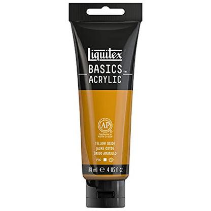 Liquitex BASICS Acrylic Paint, 118ml (4-oz) Tube, Yellow Oxide - WoodArtSupply