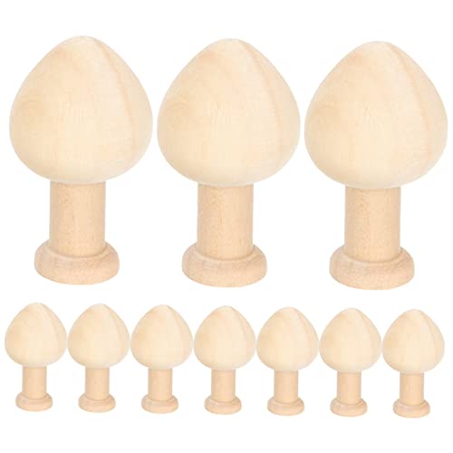 Gogogmee 20 pcs Easter Wooden Plain Wood Trees Miniature Wood Trees DIY Unfinished peg People Unfinished Wood Miniature Trees Wooden pegs for Crafts Gogogmee