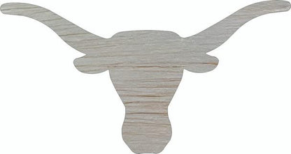 Longhorn Head Wood 6" Shape, Unfinished Animal Wooden Cutout