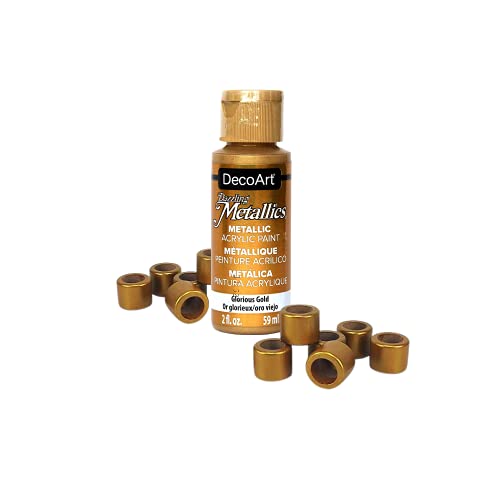 DecoArt Dazzling Metallics - 2 Ounce 4 Pack Glorious Gold Acrylic Paint Set Gold Metallic Acrylic Paint Art Supplies- Art Projects, Home Decor- DecoArt