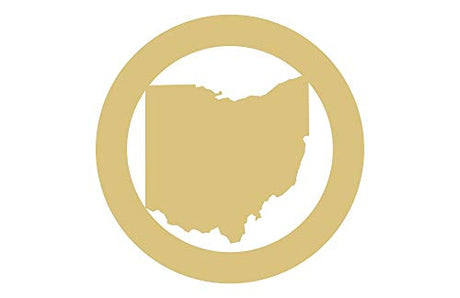 Circle Frame State Cutout Unfinished Wood Door Hanger Everyday Home Decor MDF Shape Canvas Style 1 (6", Ohio) Diverse Woodworking