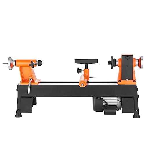 VEVOR Benchtop Wood Lathe, 10 in x 18 in, 0.5 HP 370W Power Wood Turning Lathe Machine, 5 Variable Speeds 780/1320/1920/2640/3840 RPM with Rod