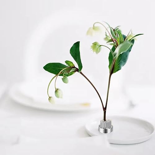 WUWEOT 12 Pack Kenzan Ikebana Flower Frogs, 0.9 Inch Flower Spiky Frog Japanese Pin Frog, Sliver Floral Fixed Tools, Metal Flower Arrangement Holder WUWEOT