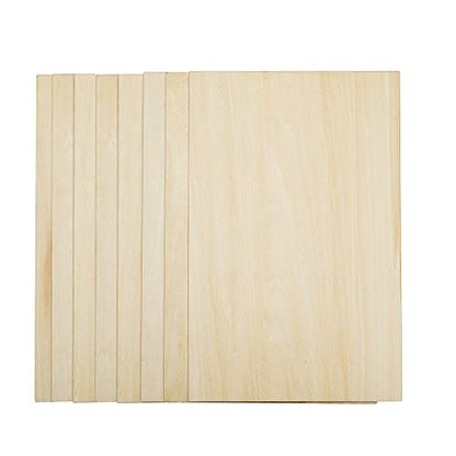 Unfinished Wood, 8 Pack Basswood Sheets for Crafts, Craft Wood Board for House Aircraft Ship Boat Arts and Crafts, School Projects, Wooden DIY