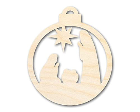 Unfinished Wood Bethlehem Nativity Ornament Shape - Christmas - Craft - up to 24" DIY 5" / 1/4" 24 Hour Crafts