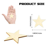 Hion Wooden Stars, 100 Pcs 2 inch Unfinished Wood Pieces - Christmas Blank Cutouts Ornaments - Ideal for Craft Projects, Christmas Party and Wedding Hion