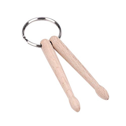 SUPVOX 3PCS Mini Wood Drumstick Keychain Drum Stick Key Ring Gift for Drummer Friends Double Drum Stick - WoodArtSupply