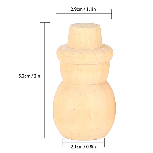 30Pcs Unfinished Wood Peg Dolls, Snowman Wooden Tiny Doll Wood Snowman Figures Wooden Peg People for Craft Art Projects and Decoration HERCHR