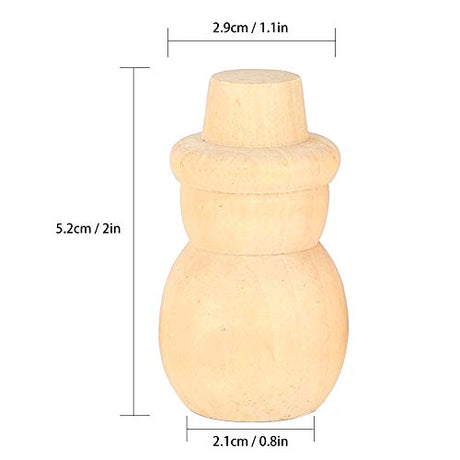30Pcs Unfinished Wood Peg Dolls, Snowman Wooden Tiny Doll Wood Snowman Figures Wooden Peg People for Craft Art Projects and Decoration HERCHR