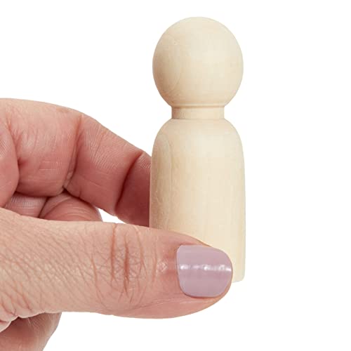 Juvale Set of 50 Unfinished Wood Peg Dolls Family, Wooden People for Crafts, Dollhouse Figures (5 Sizes) - WoodArtSupply