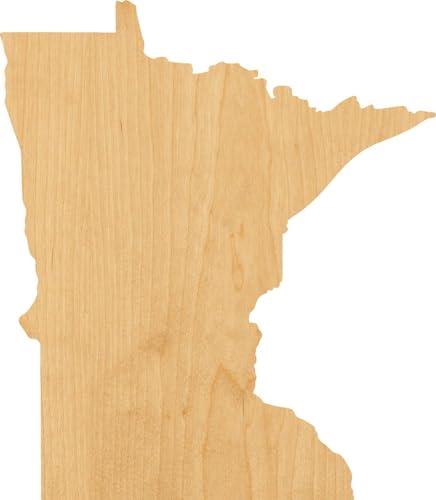3 Pcs Minnesota Supply 3" Wooden Shape Ornaments Unique Unpainted Smooth Surface Unfinished Laser Cutout Wood Sheets Boards for Crafts 1/8 Inch Thick WoodArtSupply