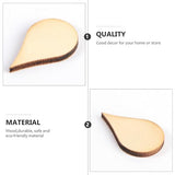 BESTOYARD 50 Pack Nativity Decor Wooden Teardrop Shape Wood Piece Woodsy Decor Wood Teardrop Blanks DIY Craft Wood Embellishments Ornaments Water BESTOYARD