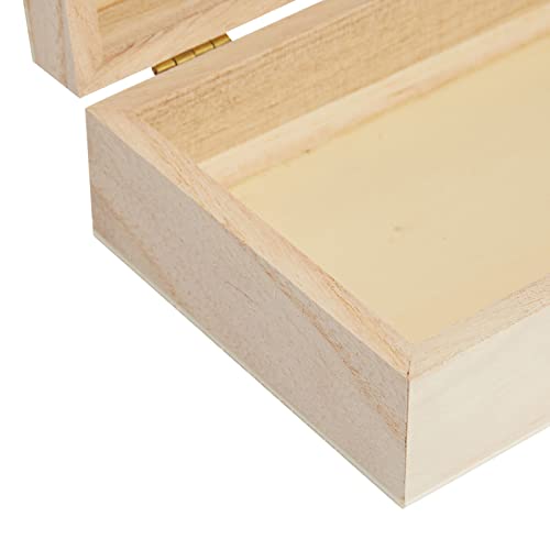 6 Pack Unfinished Wooden Boxes for Crafts with Hinged Lids and Front Clasps, 6x4x2 in for Jewelry, Crafts, Storage Juvale