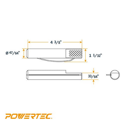 POWERTEC 71466 Bench Dog Clamps 3/4 Inch x 4-3/8 Inch for 3/4 Dog Hole, Spring Loaded Hold Down Clamps for Woodworking Workbenches, 2 Pack - WoodArtSupply