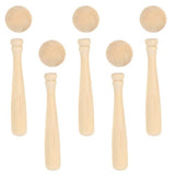 Toyvian Unfinished Mini Wooden Baseball Bats and Balls Unpainted Wood Baseball Bats for Scrapbooking and DIY Craft Projects Toyvian