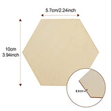 50PCS Unfinished Blank Wood Pieces, 4 Inch Natural Hexagon Wooden Slices Cutouts for DIY Crafts Pyrograph Painting Staining Burning Engraving Carving LepoHome