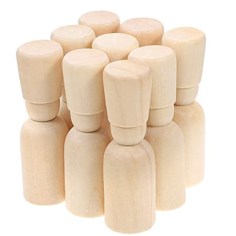 MILISTEN 20 Pack Unfinished Wooden Peg Dolls with Hat, Family Peg People Doll Bodies, Natural Decorative Wood Shapes Figures for Painting, Craft Art Milisten