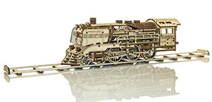 WOODEN.CITY Model Train 3D Wooden Puzzles for Adults – 3D Train Model Kits for Adults - Build A Train Puzzle Laser Cut Wooden Models - 3D Mechanical Wooden Puzzles - Wooden 3D Puzzles for Adults