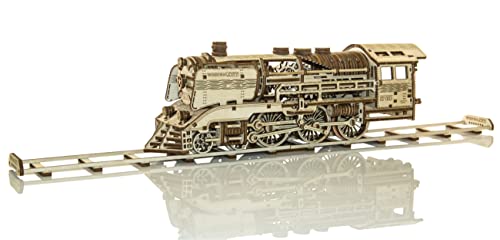 3D Wooden Train Model Kit for Adults – Elegant Laser Cut Mechanical Puzzle by WOODEN.CITY - WoodArtSupply