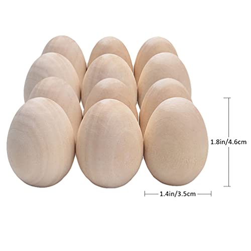 Unomor Wedding Decorations Childrens Toys 12pcs Unfinished Wood Easter Craft Eggs Wooden Fake Eggs for Crafts and Easter Egg Ornaments Wedding Unomor