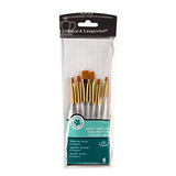 Royal & Langnickel Royal Zip N' Close Gold Taklon Clear Acrylic Handle Shader 6-Piece Brush Set Royal & Langnickel