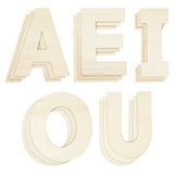 36 Pieces Unfinished Wooden Alphabet Letters for Crafts, 2 Extra Sets of Vowels AEIOU (6 Inches) Bright Creations