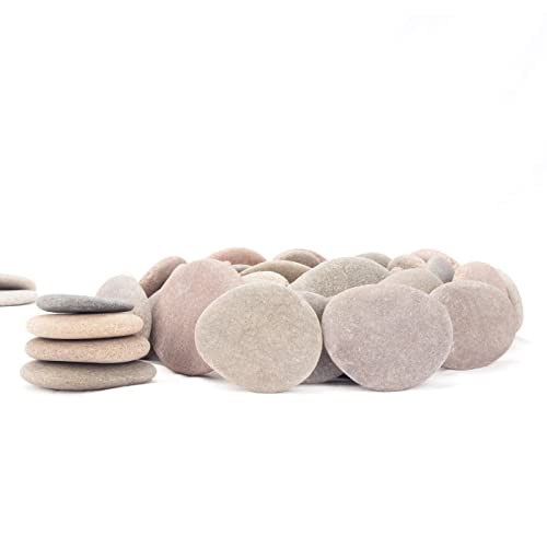 [About 91 PCS - 106 PCS](18.3 Pounds) River Rocks, Flat Rocks, 2.27"-3.56"Painting Rocks, Craft Rocks, DIY Rocks, Painting Stones BLQH