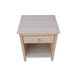 IC International Concepts Solid Wood Unfinished Nightstand IC International Concepts