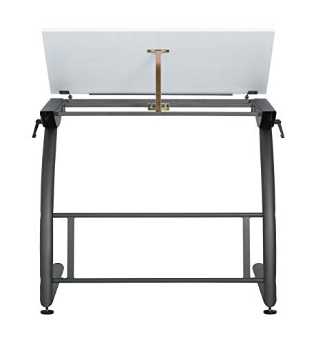 SD STUDIO DESIGNS Triflex Drawing Table, Sit to Stand Up Adjustable Office Home Computer Desk, 35.25"W X 23.5"D, Charcoal Black/White SD STUDIO DESIGNS