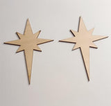Set of 15 North Star Wood Blanks,Nativity Bethlehem Unfinished Wood Sta for Craft Supplies (4'') RUIXUAN