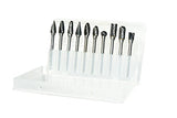 YUFUTOL Carbide Burr Set - 10pcs Double Cut Solid Carbide Rotary Burrs 3mm(0.118'') Shank Fits Die Grinder Drill for Woodworking,drilling Metal YUFUTOL