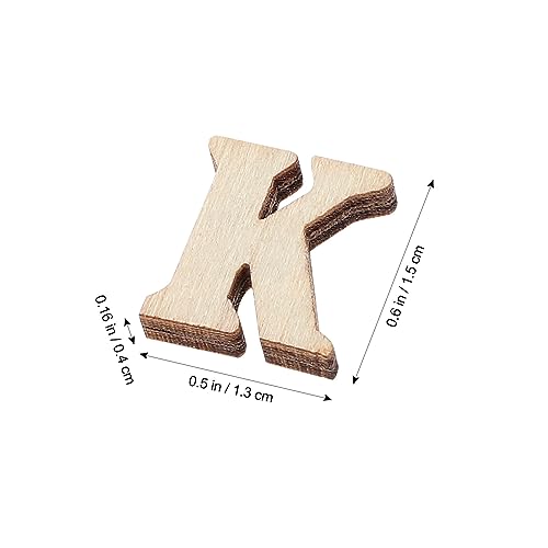 VILLCASE Mini Wood Letters, 200 Pieces Unfinished Wood Alphabet Letter Slices, 0.6" A-Z Wood Pieces DIY Wooden Alphabet Spelling Educational Kits for