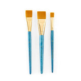 Royal & Langnickel Royal Zip N' Close Gold Taklon Glaze Wash 3-Piece Brush Set Royal & Langnickel