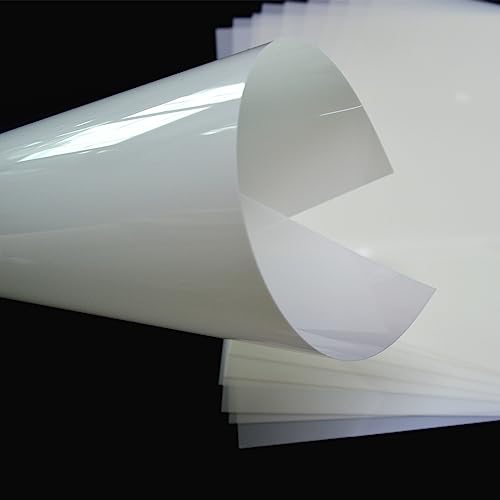 BANLTRE Mylar Sheet 12 x 24 inch 7.5 mil 8 Sheets Milky Translucent PET Blank Stencil Making Sheet for Cricut, Silhouette, Cut Tool Template Material BANLTRE