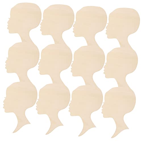 Toddmomy 48 Pcs Painting Wood Chips Hanging Wood Cutouts Wooden plaques Wooden Silhouette Heads Unfinished Wood Cutout Wooden Wreath Cutout DIY Toddmomy