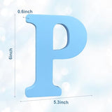 AOCEAN 6 Inch Blue Wood Letters Unfinished Wood Letters for Wall Decor Decorative Standing Letters Slices Sign Board Decoration for Craft Home Party AOCEAN