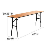 Flash Furniture Gael 6' Wood Folding Training and Event Table, Rectangular Folding Training Table with Smooth Clear Coated Finished Top, Natural Flash Furniture