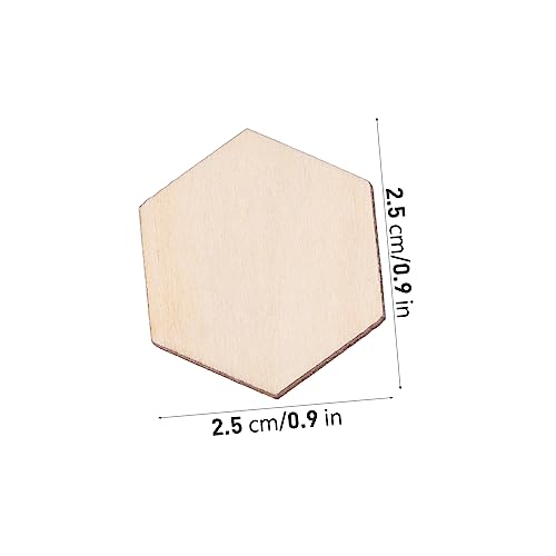ABOOFAN 100pc Hexagon Wood Slices Unfinished Hexagon Cutouts Blank Wood Hexagon Unfinished Wood Hexagon Cutouts Unfinished Wood Cutout Unfinished ABOOFAN