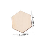 ABOOFAN 100pc Hexagon Wood Slices Unfinished Hexagon Cutouts Blank Wood Hexagon Unfinished Wood Hexagon Cutouts Unfinished Wood Cutout Unfinished ABOOFAN