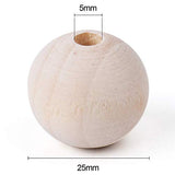 Foraineam 200 Pcs 1 Inch / 25mm Wood Beads Round Wooden Spacer Beads Unfinished Natural Wood Loose Beads Foraineam