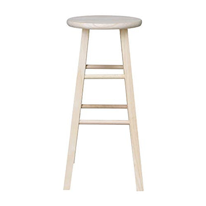 IC International Concepts International Concepts Round Top Stool-29 Seat Height, Unfinished Stool, 29-inch