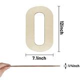 Wooden Numbers 12 Inch, Large Wooden Number 0 Shapes Cutouts Big Blank Unfinished Wood Numbers for DIY Craft Wall Decor Painting Birthday Wedding Hongma
