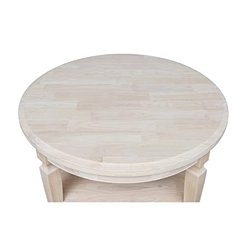 IC International Concepts Vista Round Unfinished Coffee Table - WoodArtSupply